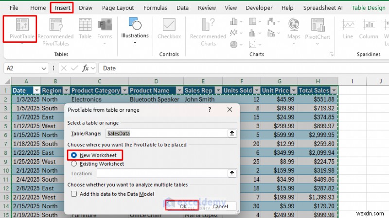 PivotTables এবং Slicers ব্যবহার করে Excel এ রিয়েল-টাইম ইন্টারেক্টিভ ড্যাশবোর্ড তৈরি করুন 