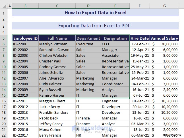 DOC, PDF, CSV, XML, এবং vCard ফরম্যাটে এক্সেল ডেটা রপ্তানি করা সহজ হয়েছে 