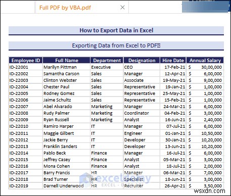 DOC, PDF, CSV, XML, এবং vCard ফরম্যাটে এক্সেল ডেটা রপ্তানি করা সহজ হয়েছে 