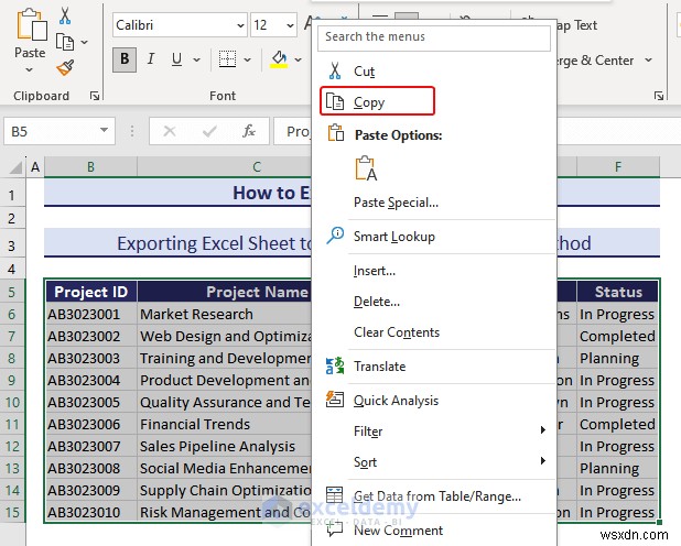 DOC, PDF, CSV, XML, এবং vCard ফরম্যাটে এক্সেল ডেটা রপ্তানি করা সহজ হয়েছে 
