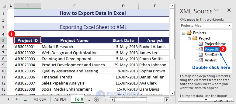 DOC, PDF, CSV, XML, এবং vCard ফরম্যাটে এক্সেল ডেটা রপ্তানি করা সহজ হয়েছে 