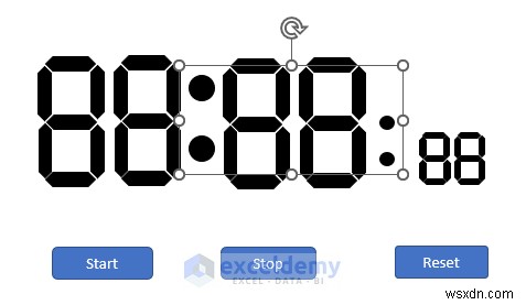 এক্সেলে একটি ডিজিটাল ঘড়ি তৈরি করুন:দুটি সহজ VBA এবং সূত্র পদ্ধতি 