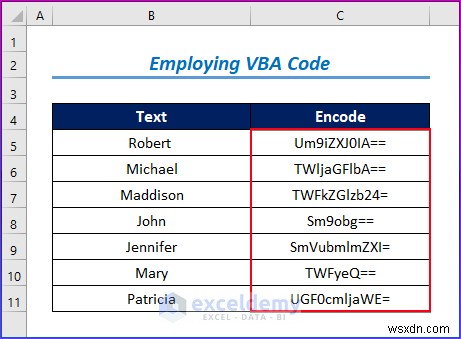 VBA ব্যবহার করে এক্সেলে ডেটা এনকোড করার জন্য ধাপে ধাপে নির্দেশিকা 