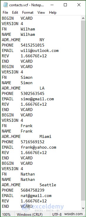 এক্সেলে VCF (vCard) ফাইল খুলুন:2টি সহজ পদ্ধতি 