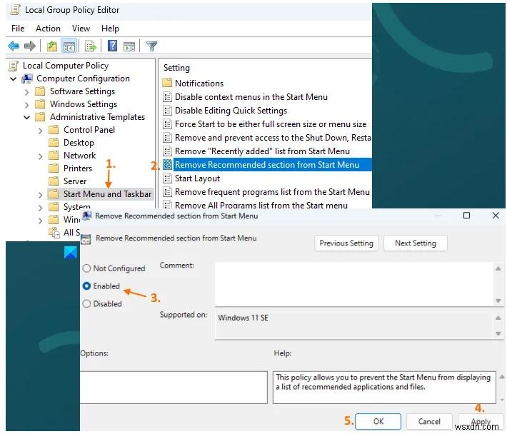Windows 11 স্টার্ট মেনু থেকে সহজে প্রস্তাবিত বিভাগটি সরান 