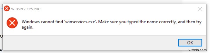 উইন্ডোজে Winservices.exe ত্রুটিগুলি সংশোধন করা:ধাপে ধাপে নির্দেশিকা 