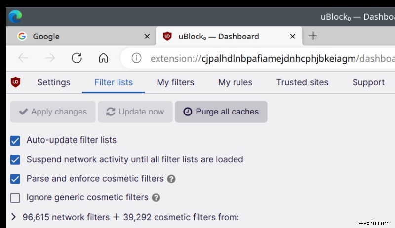 ব্রাউজার স্টার্টআপে লোড করতে ব্যর্থ হওয়া UBlock অরিজিন ফিল্টারগুলি কীভাবে সমাধান করবেন 